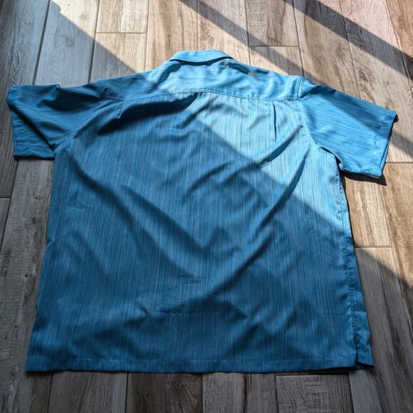 Britches Blue Striped Short Sleeve Button Shirt Men’s XXL 100% Polyester NWOT - Picture 3 of 7